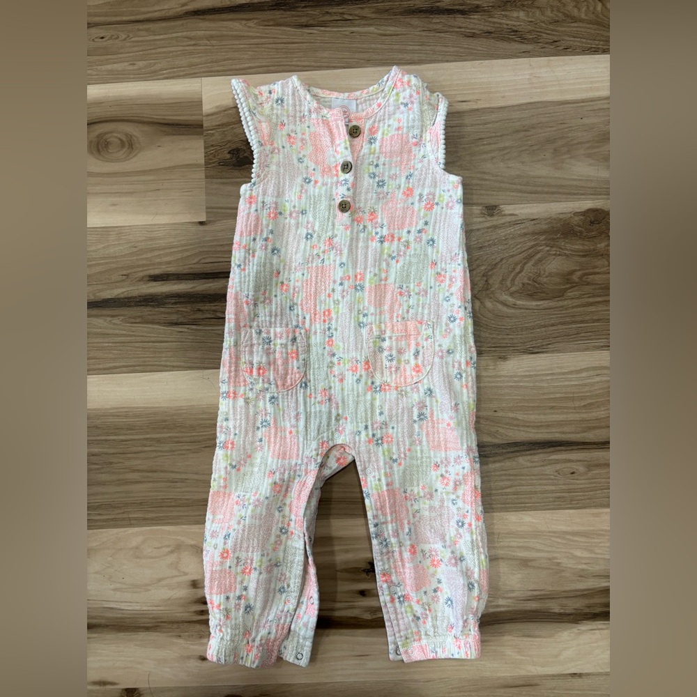 Floral Sleeveless Baby Romper
